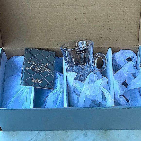 GODINGER DUBLIN CRYSTAL IRISH COFFEE MUGS 6 OZ SET OF 4 - Picture 7 of 8